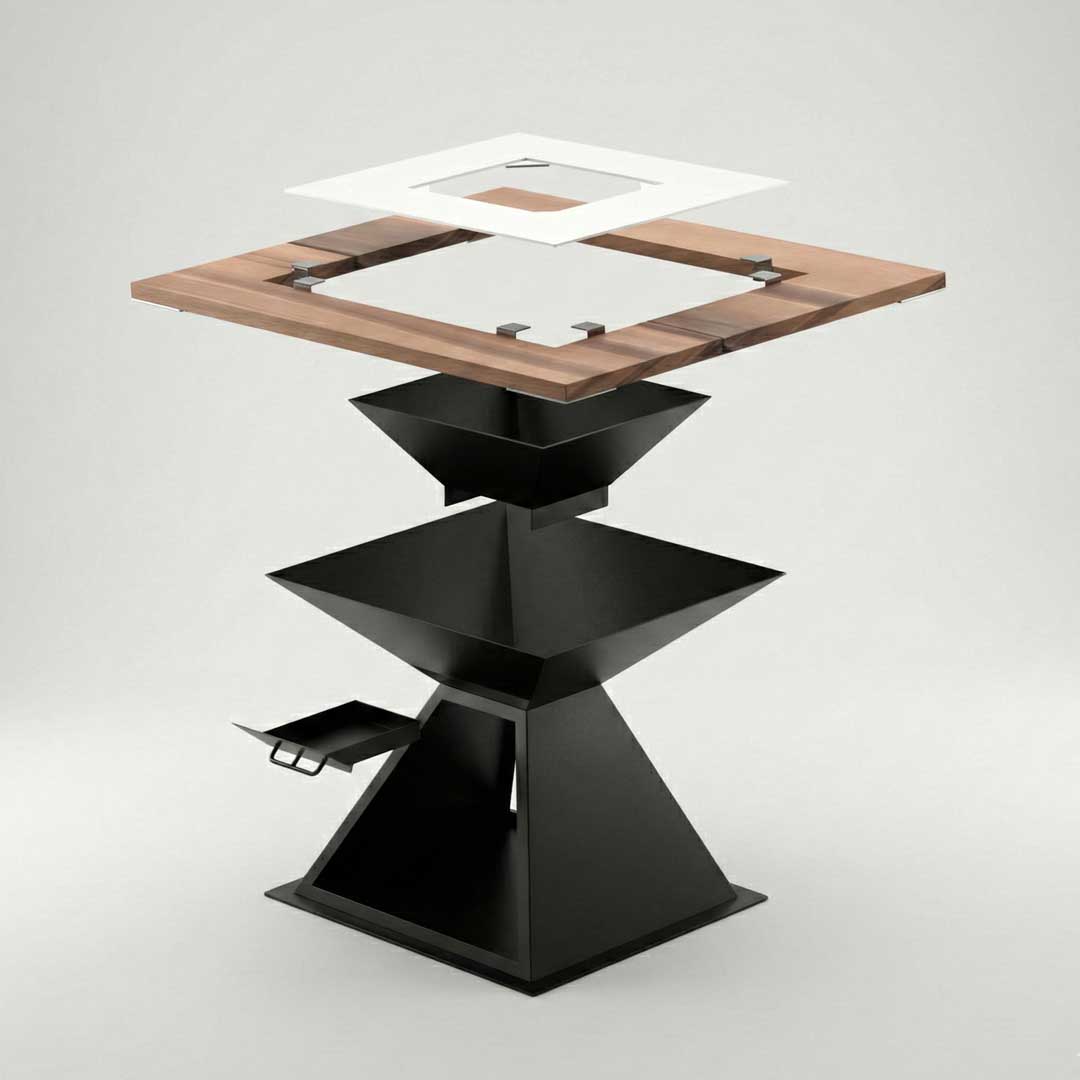 Стол гриль с зольником