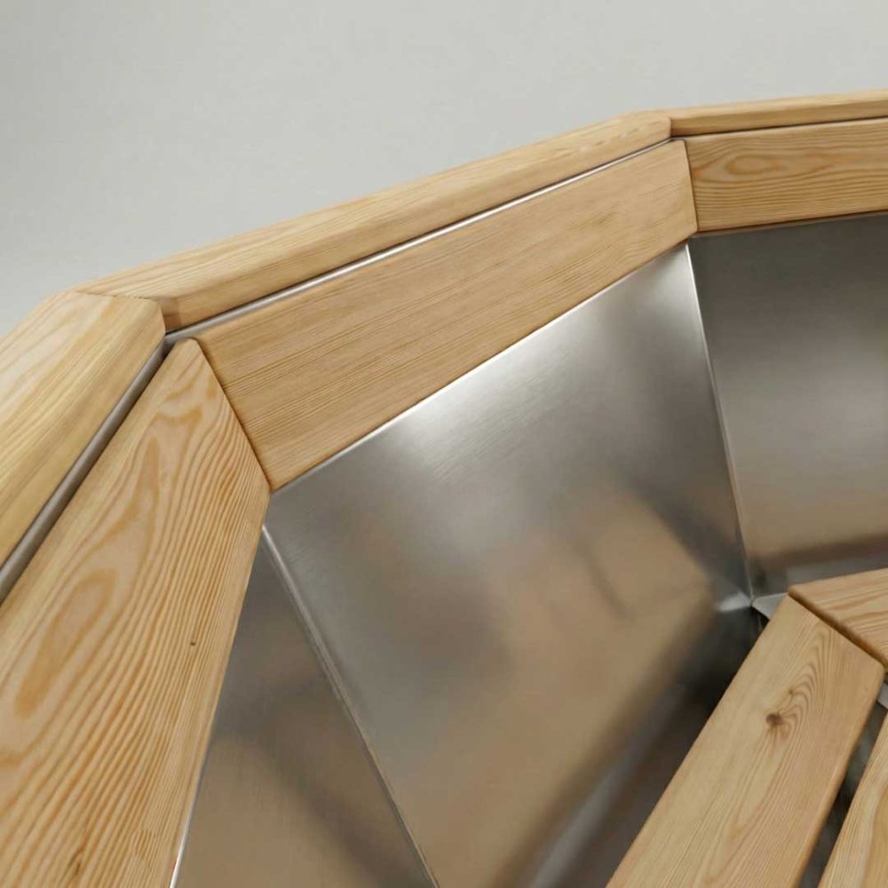 Отделка чана деревом под спину 