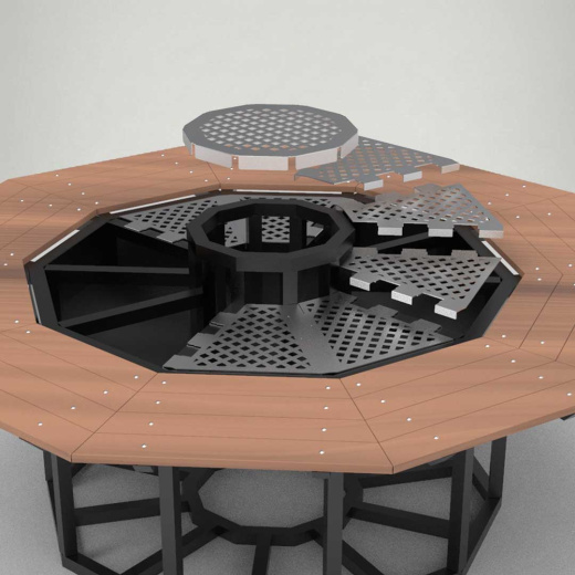 Стол гриль 10-гранный