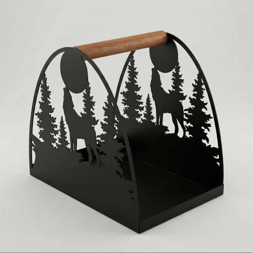 Дровница Волк воет на луну