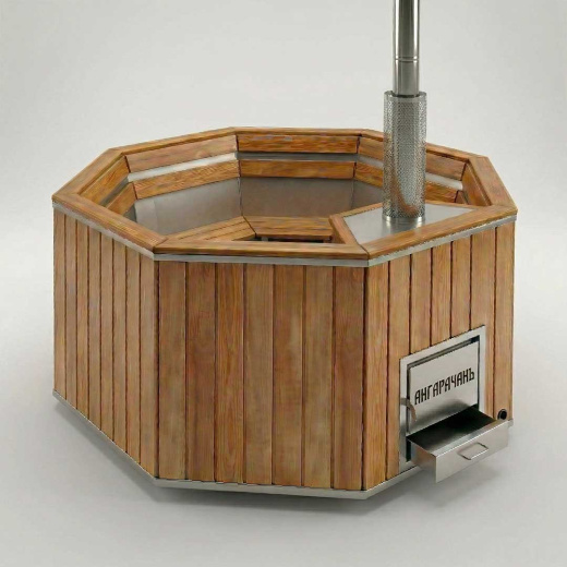 Купель Фурако 200x220см, AISI 304 отделка деревом + лестница