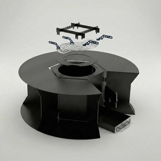 Гриль зона с дровницей V1