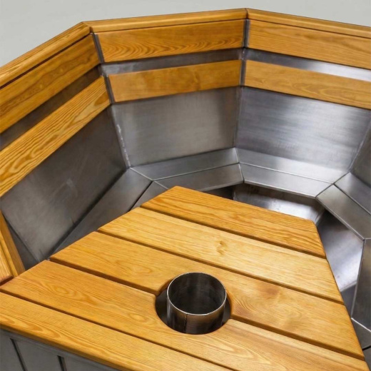 Купель Фурако 200x220см, AISI 304 отделка деревом + лестница