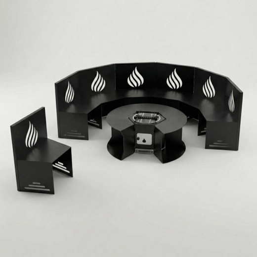 Гриль зона с дровницей V2