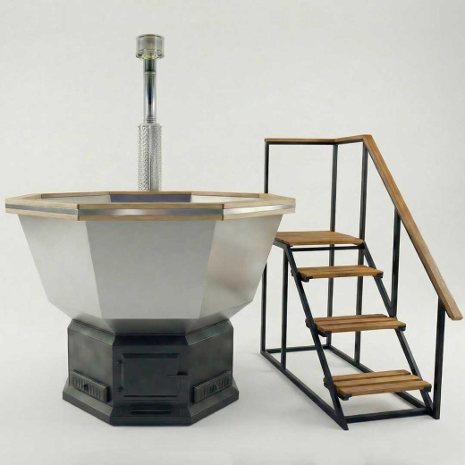 Лестница с поручнями и площадкой для чана